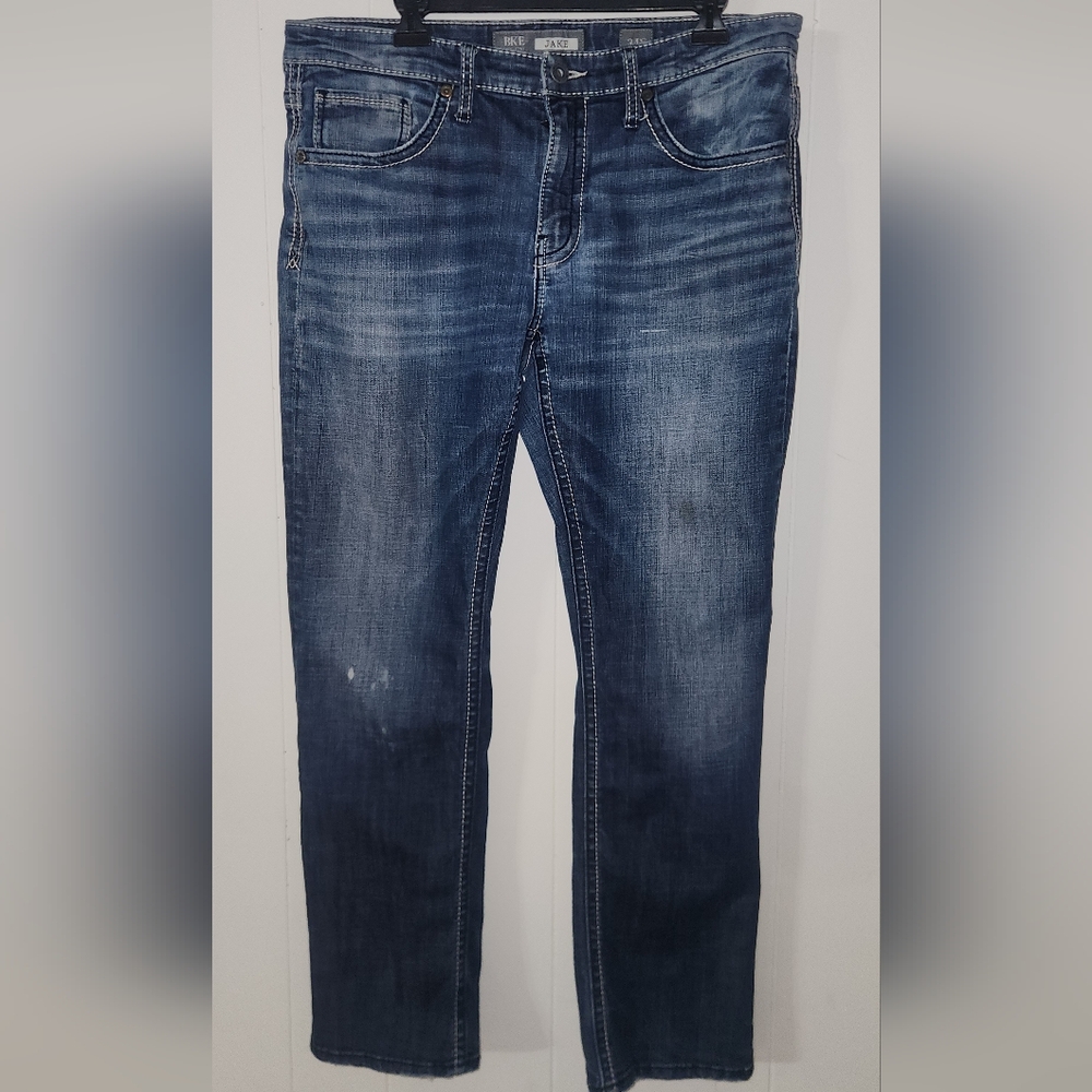 Mens Buckle BKE Jake Dark Blue Denim Jeans 34S